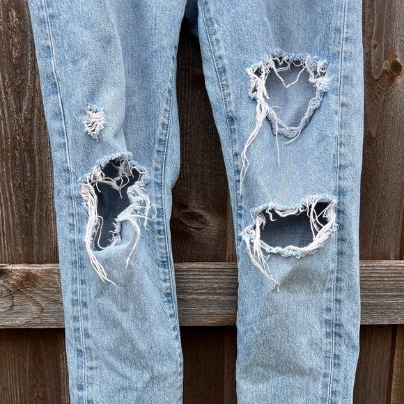 MOUSSY VINTAGE BRANFORD WOMEN’S JEANS SIZE 27 TAPERED LIGHT WASH 100% COTTON - Picture 3 of 9